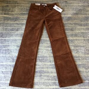 Mica Cognac Mid Rise Corduroy Bootcut Pants